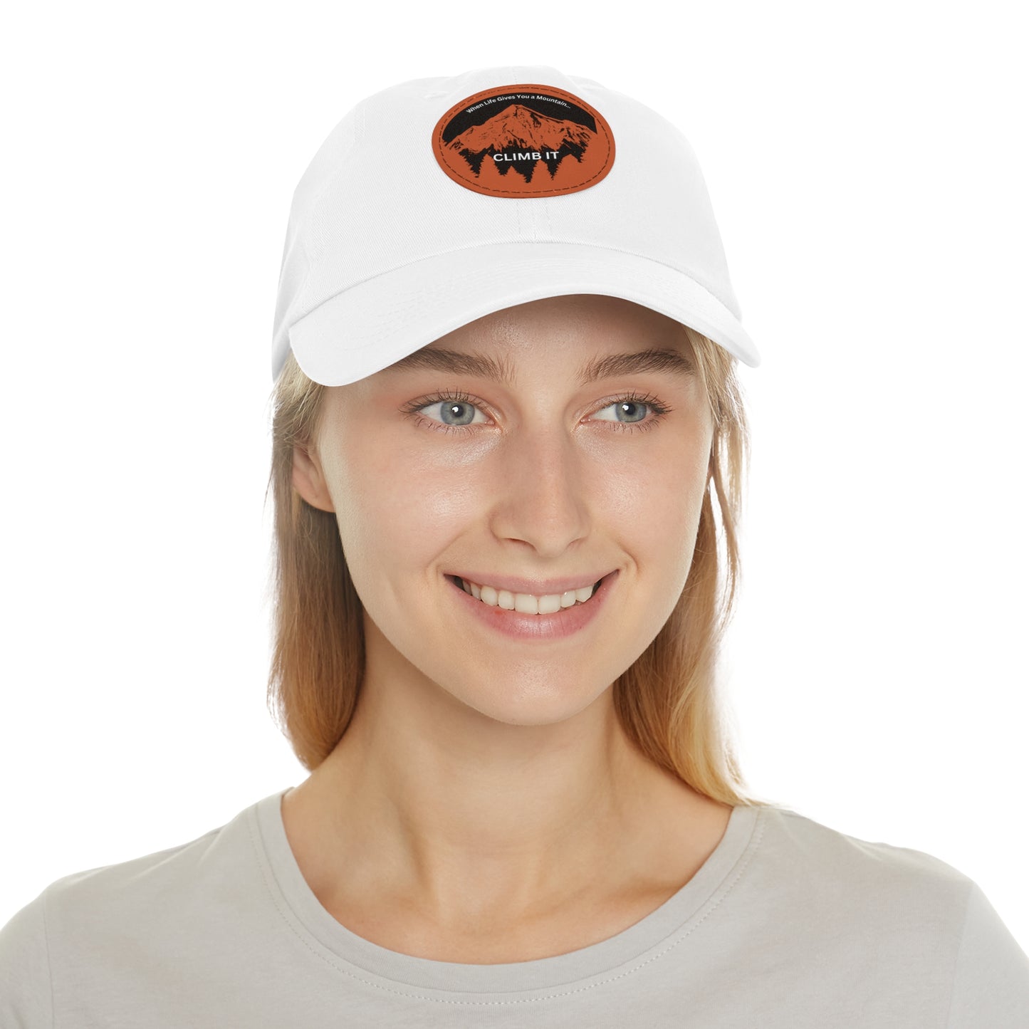 Baseball Cap With Leather Patch-Mountain Climber