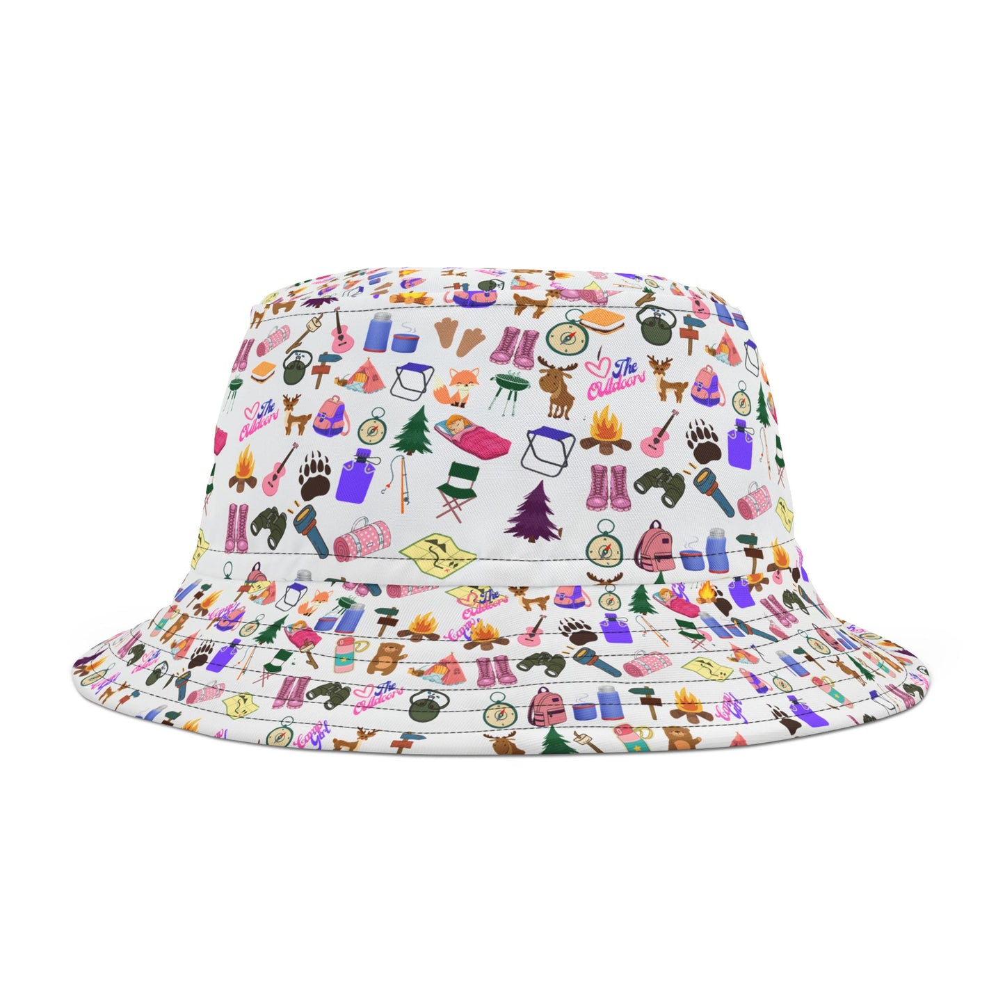 Cute Camp Girl Pattern Bucket Hat
