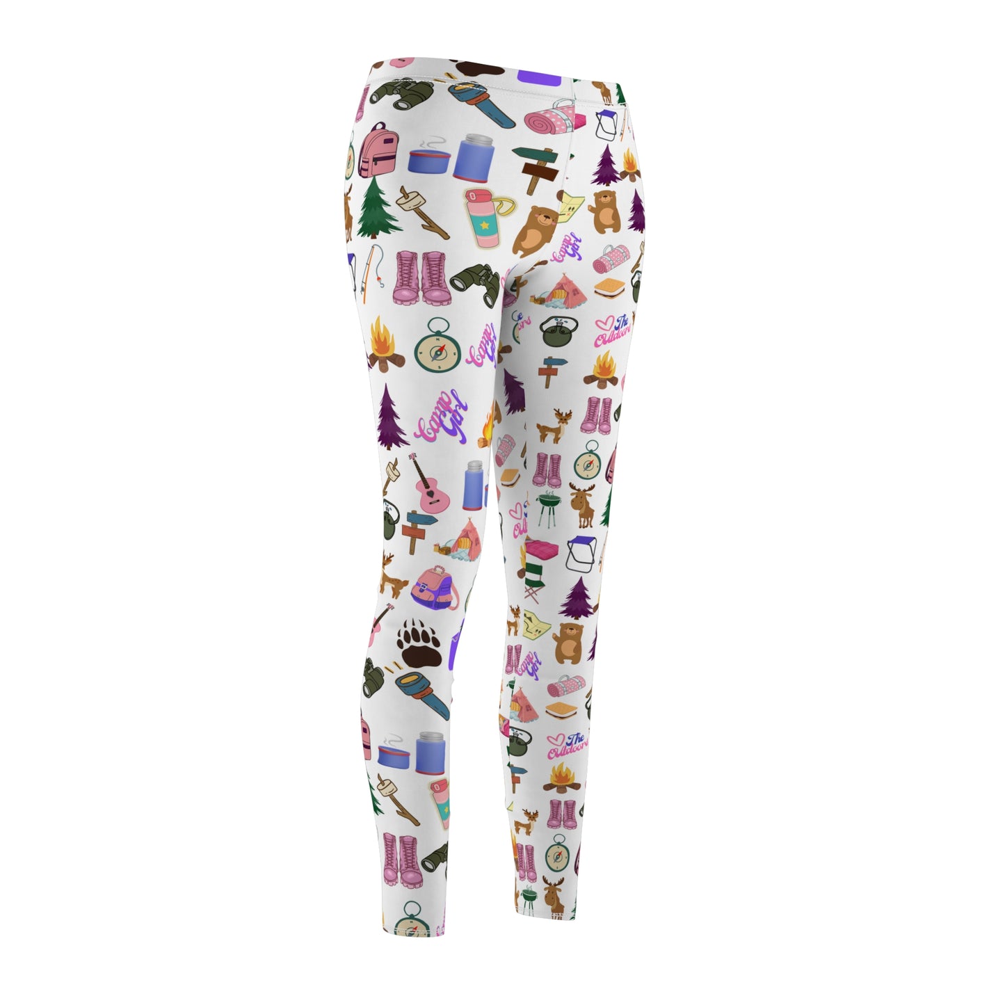 Cutesy Camp Pattern Women's Cut & Sew Casual Leggings