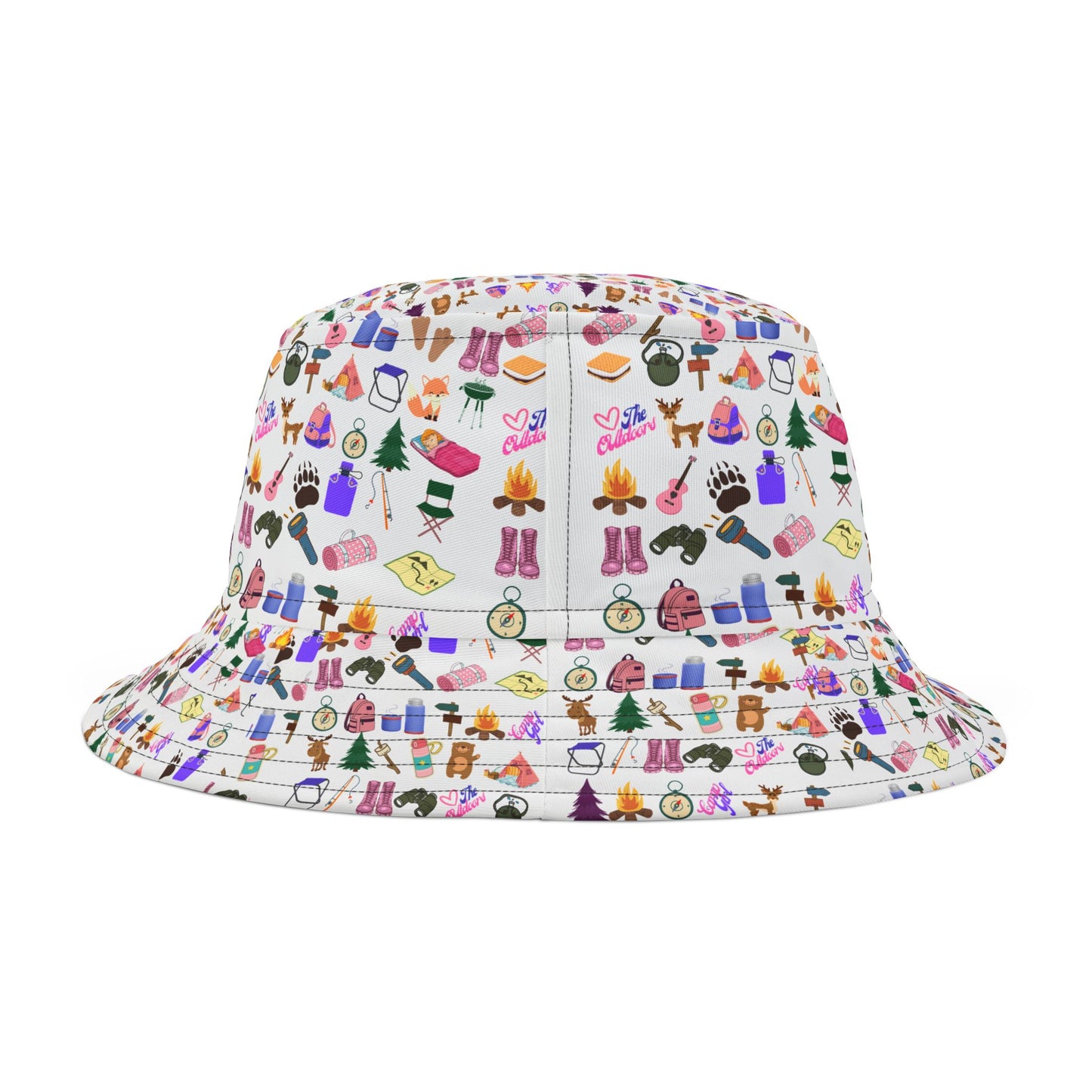 Cute Camp Girl Pattern Bucket Hat