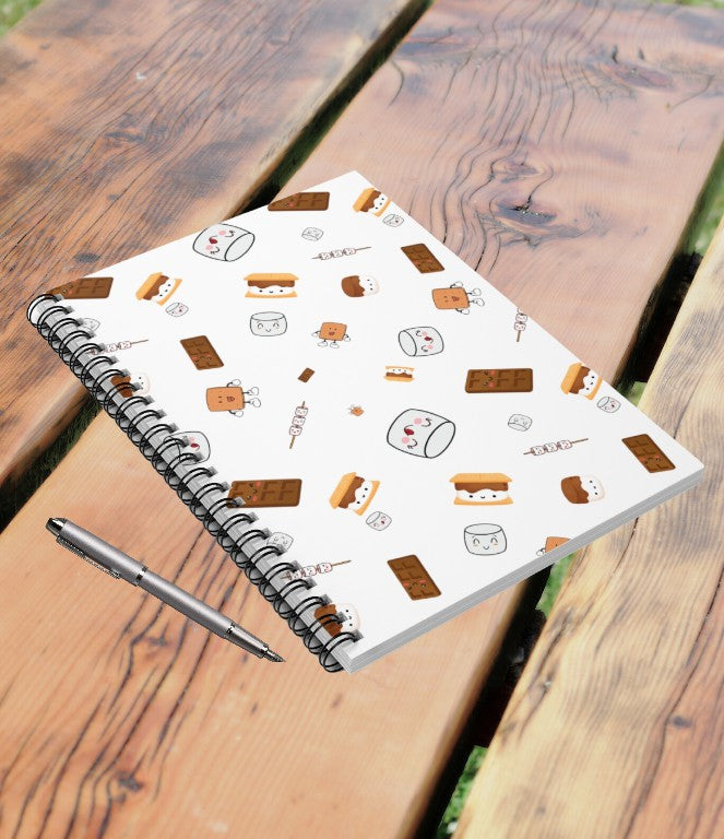 Cutesy S'more's Pattern Spiral Notebook - Ruled Line-3 Colors