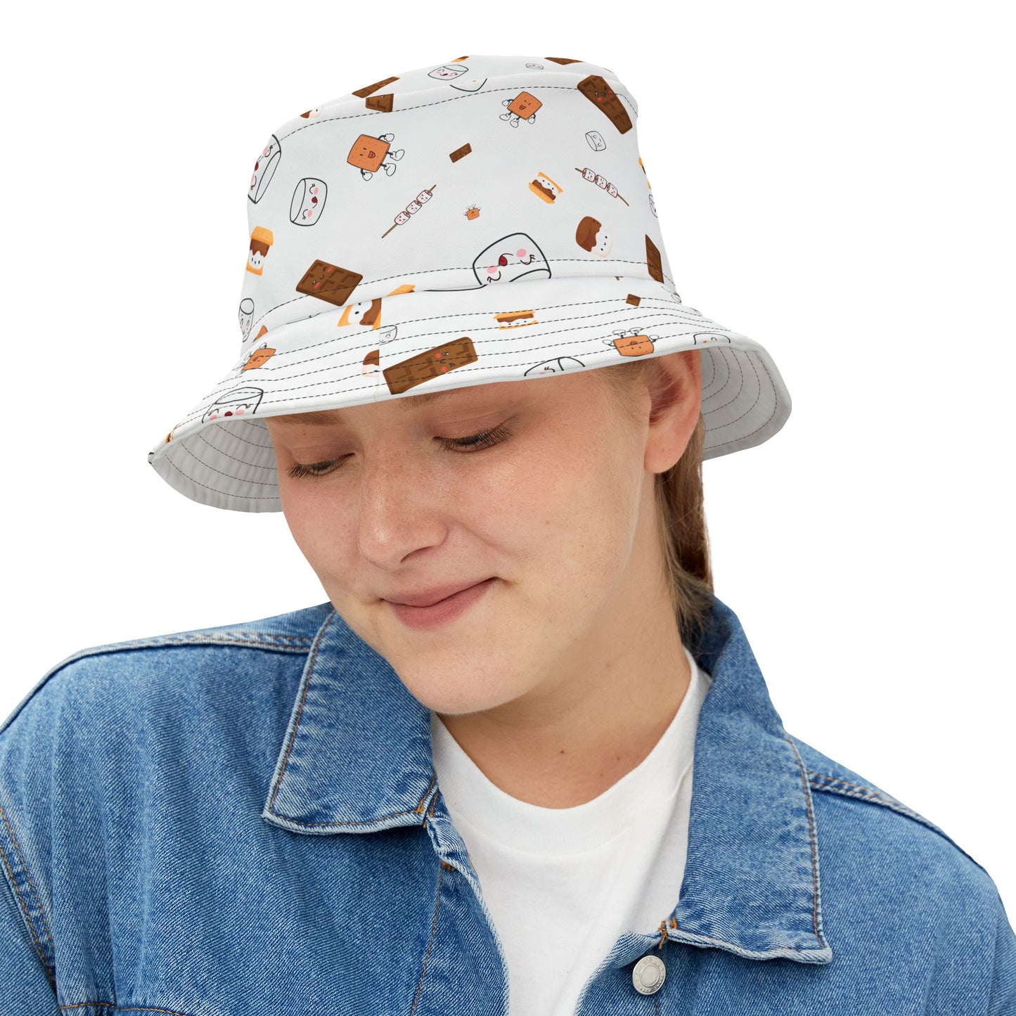 Cute S'more's Pattern Hat for Girls, Women