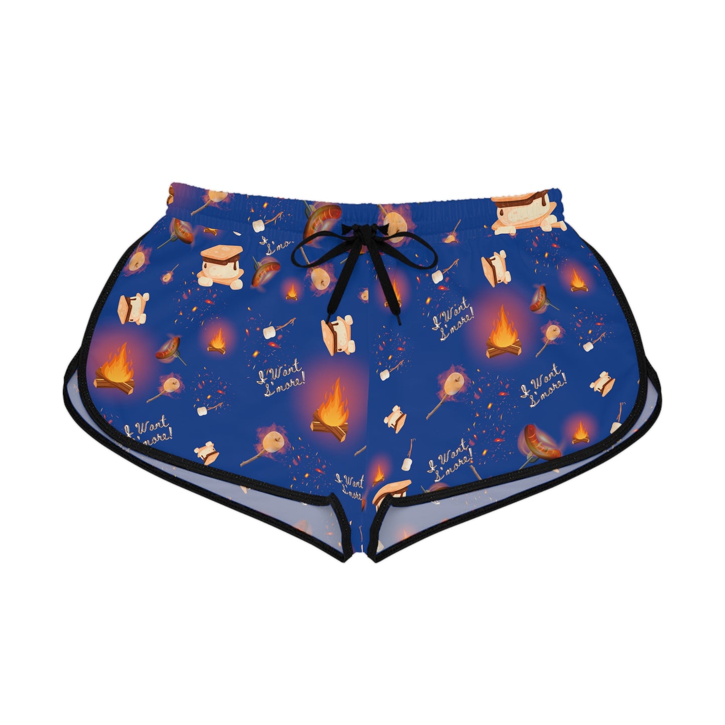 Camp Fire Pattern Women's Relaxed Shorts-Multiple Colors