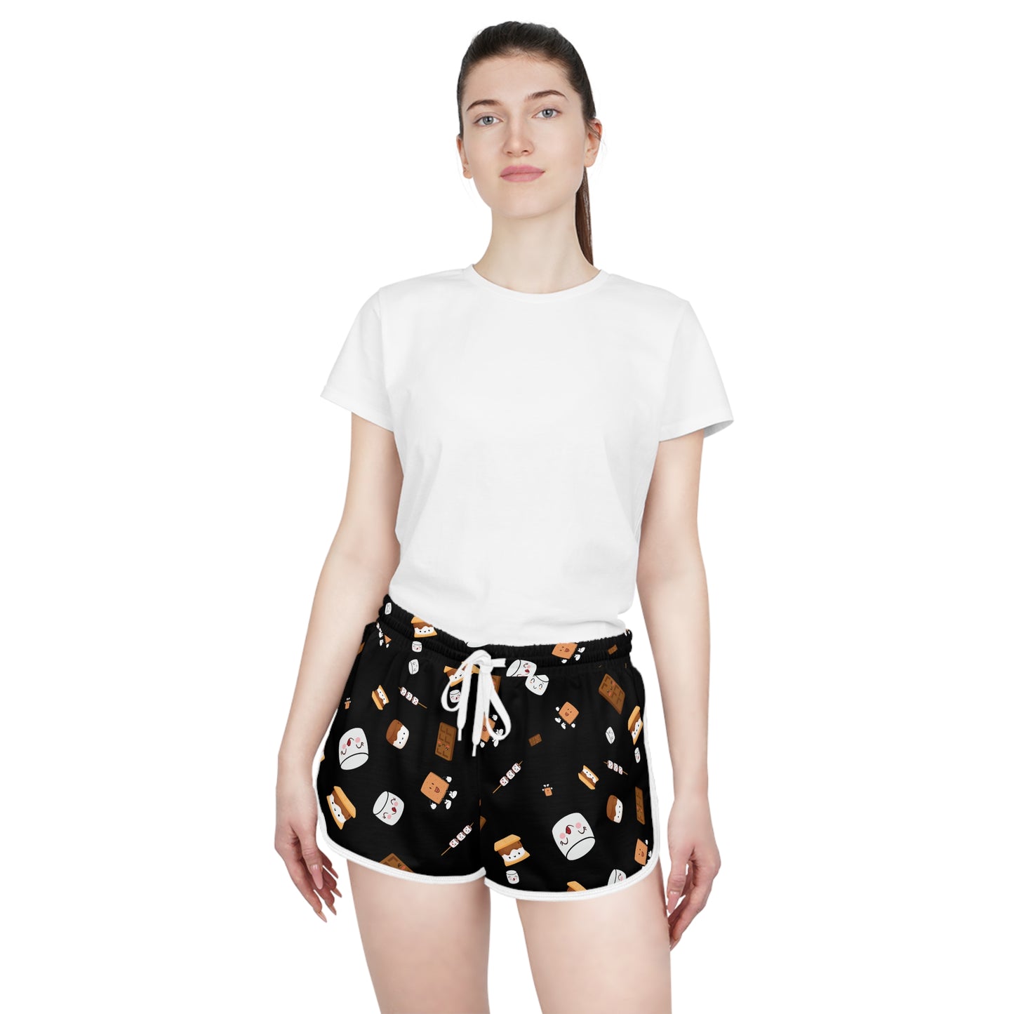 Cutesy S'more's Pattern Women's Relaxed Shorts-Multiple Colors