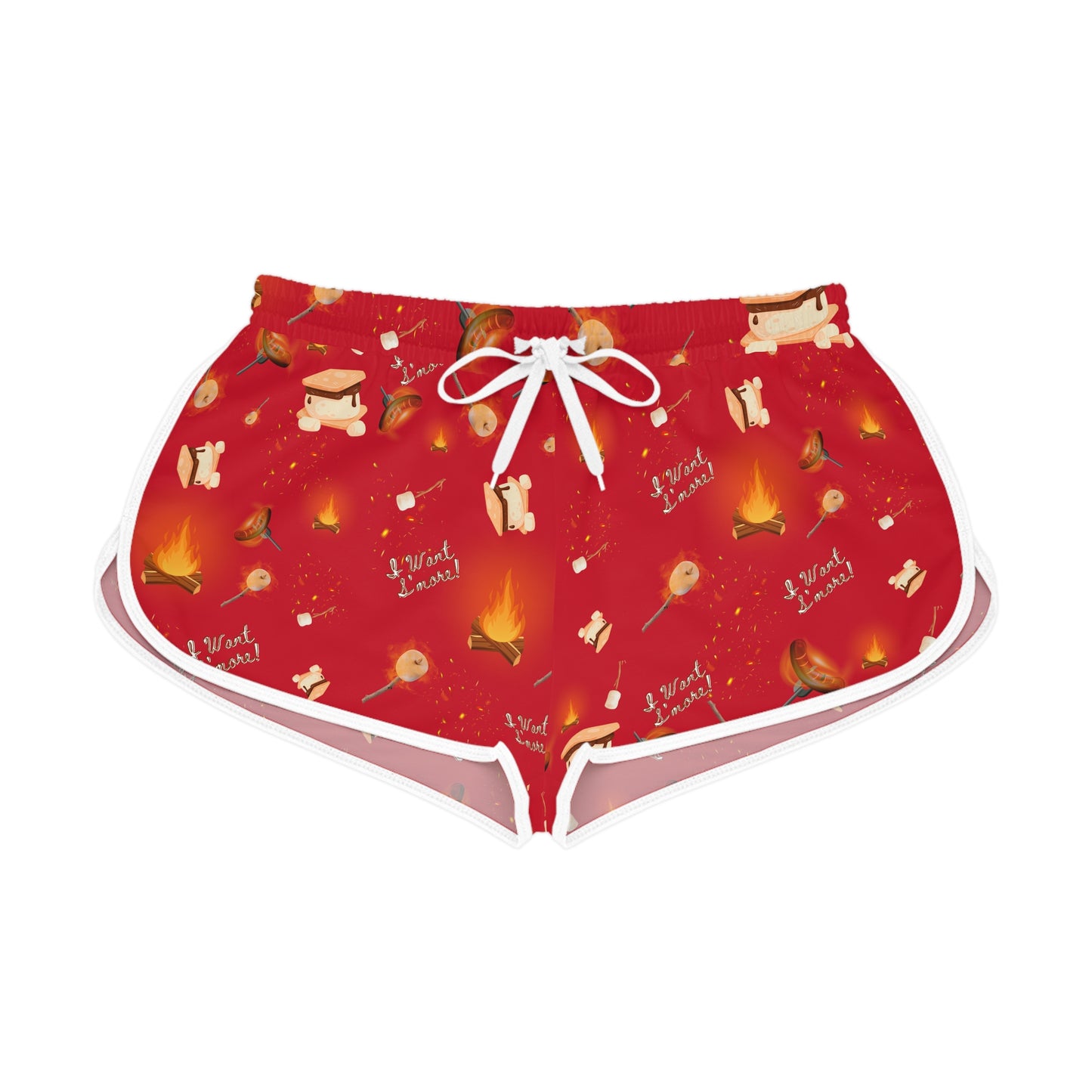 Camp Fire Pattern Women's Relaxed Shorts-Multiple Colors