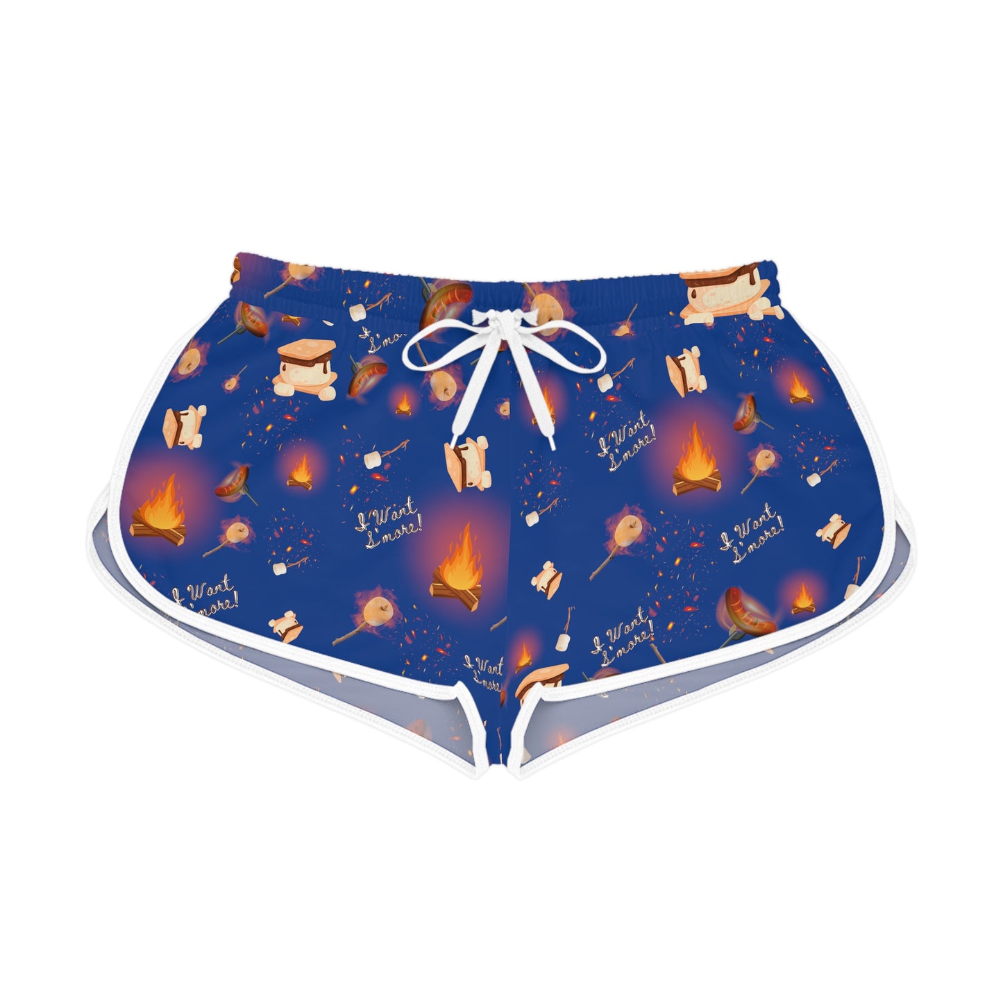 Camp Fire Pattern Women's Relaxed Shorts-Multiple Colors