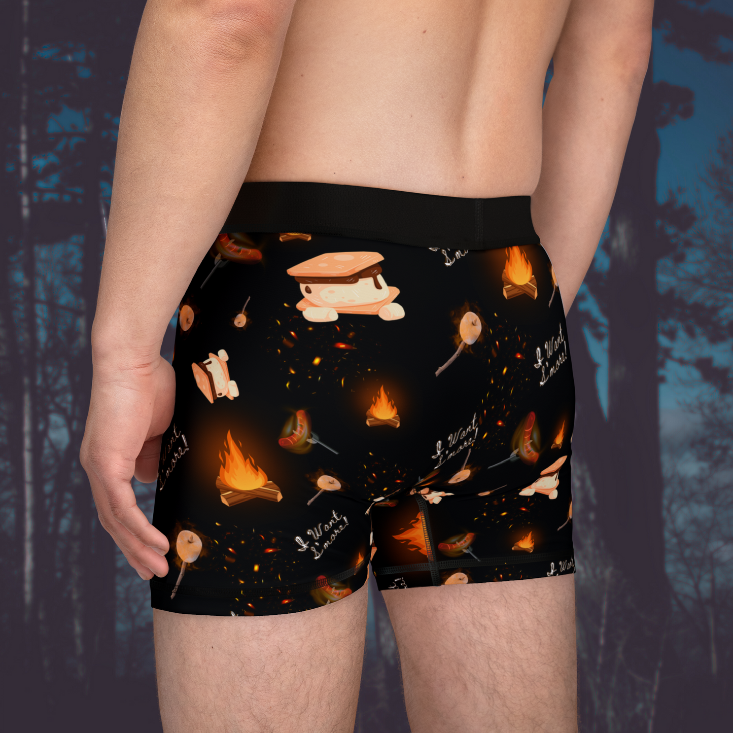 Camp Fire Pattern Men's Boxers-2 Colors