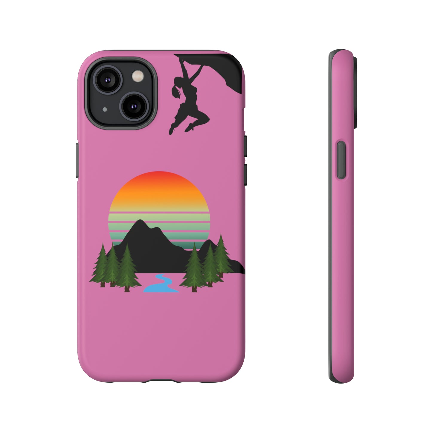 Girl Climbing Tough iPhone Case-Pink