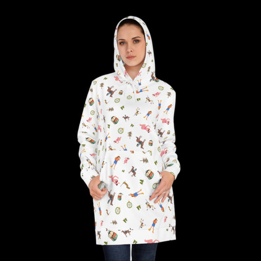 Girl's Camp Activities Women's Hoodie Dress (AOP)