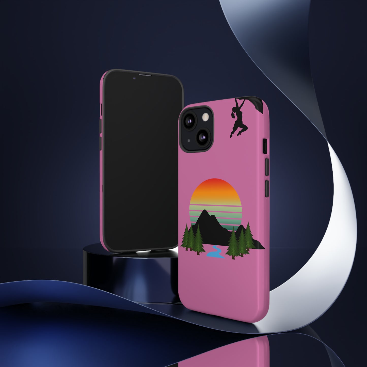 Girl Climbing Tough iPhone Case-Pink