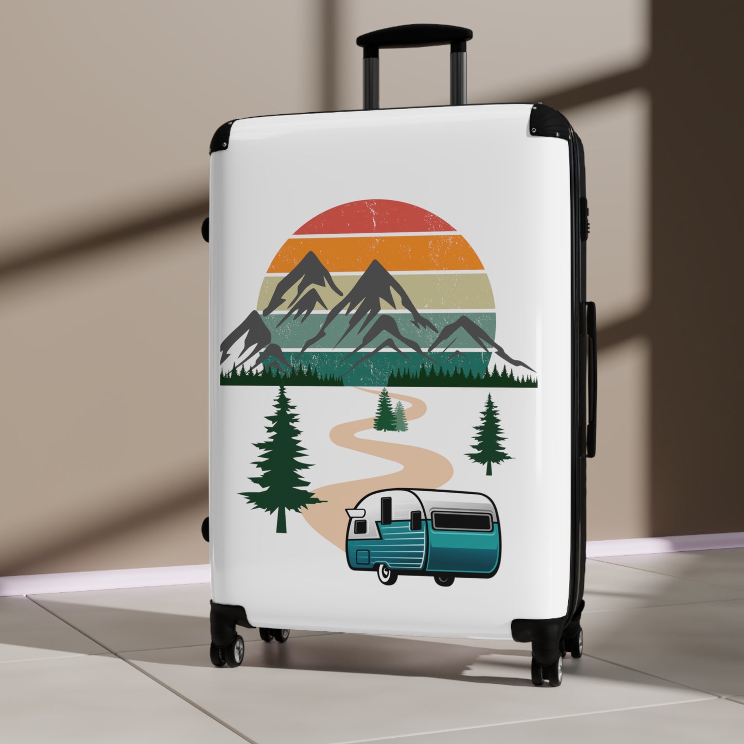 Camper With Mountains Patter Suitcase