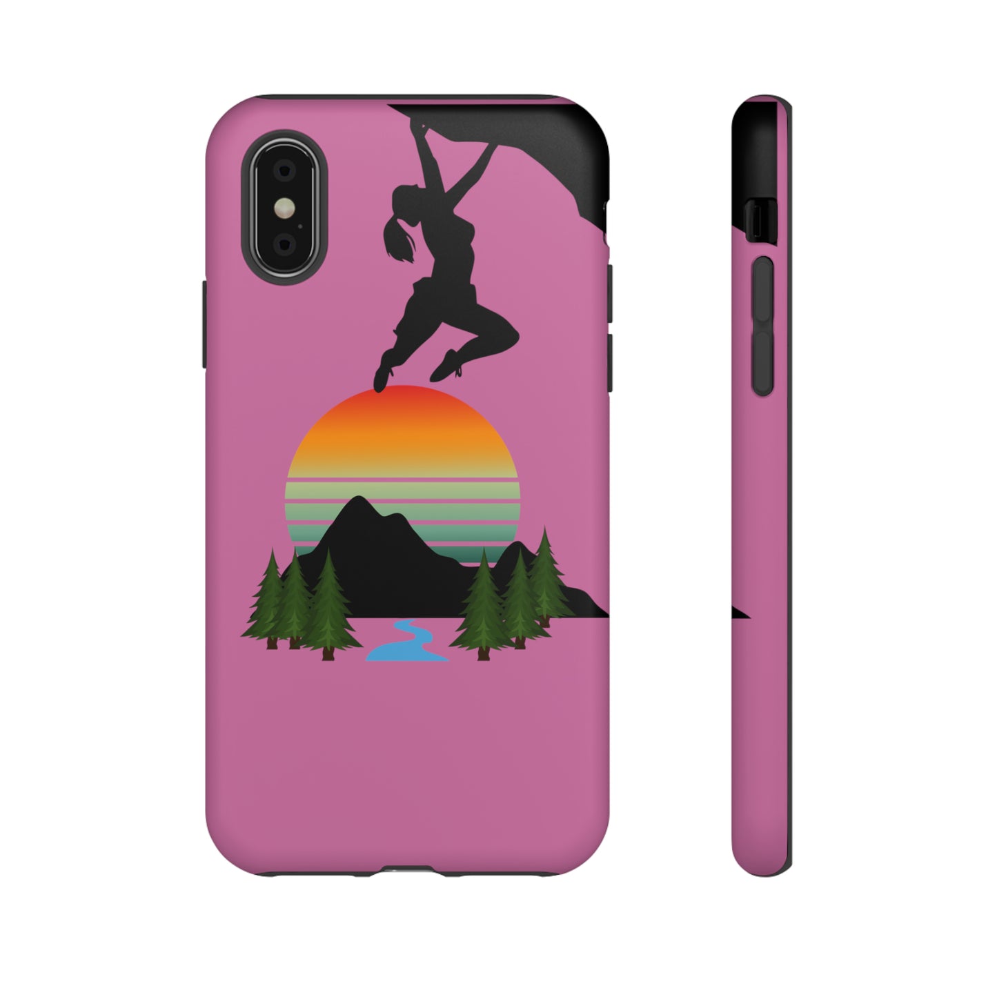 Girl Climbing Tough iPhone Case-Pink