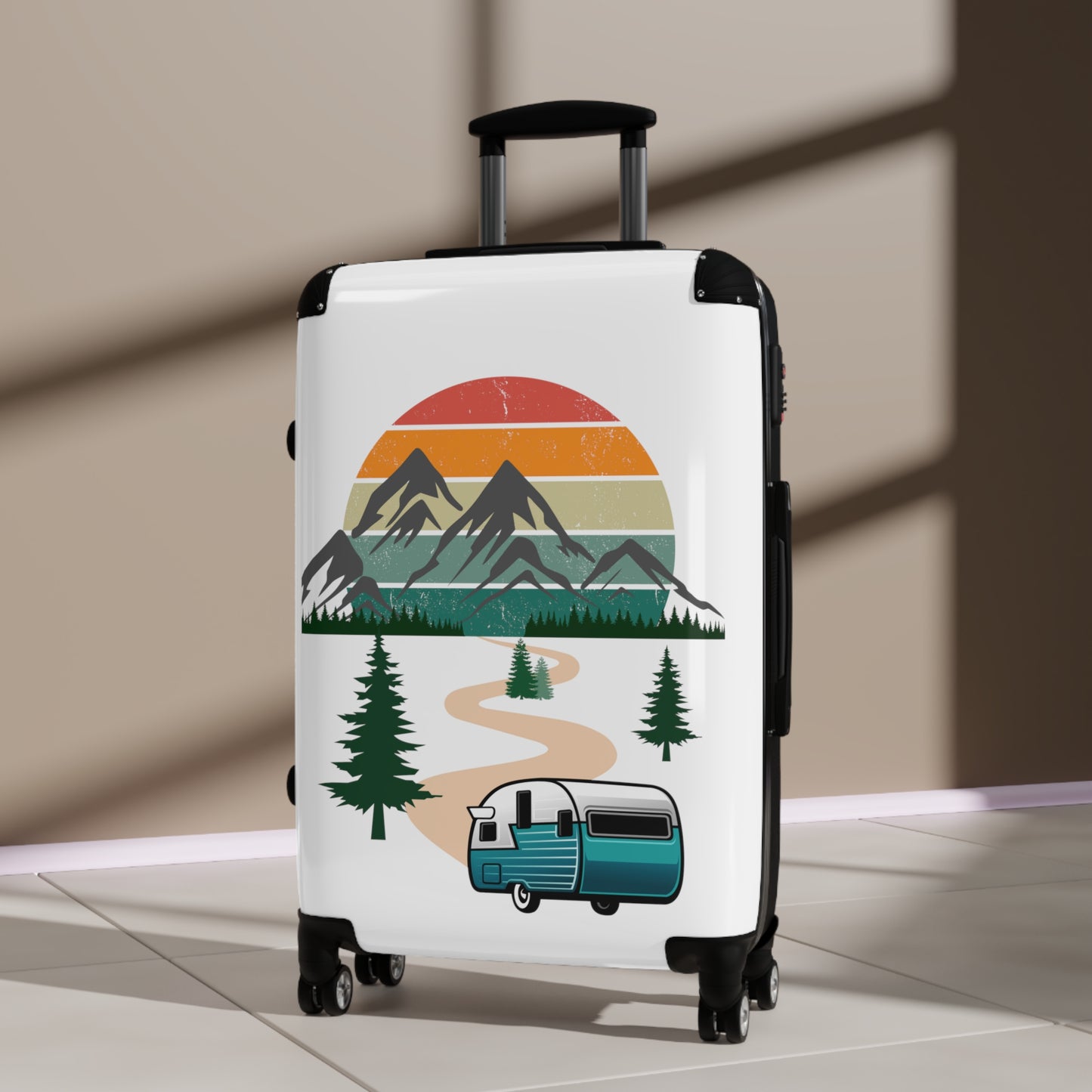 Camper With Mountains Patter Suitcase