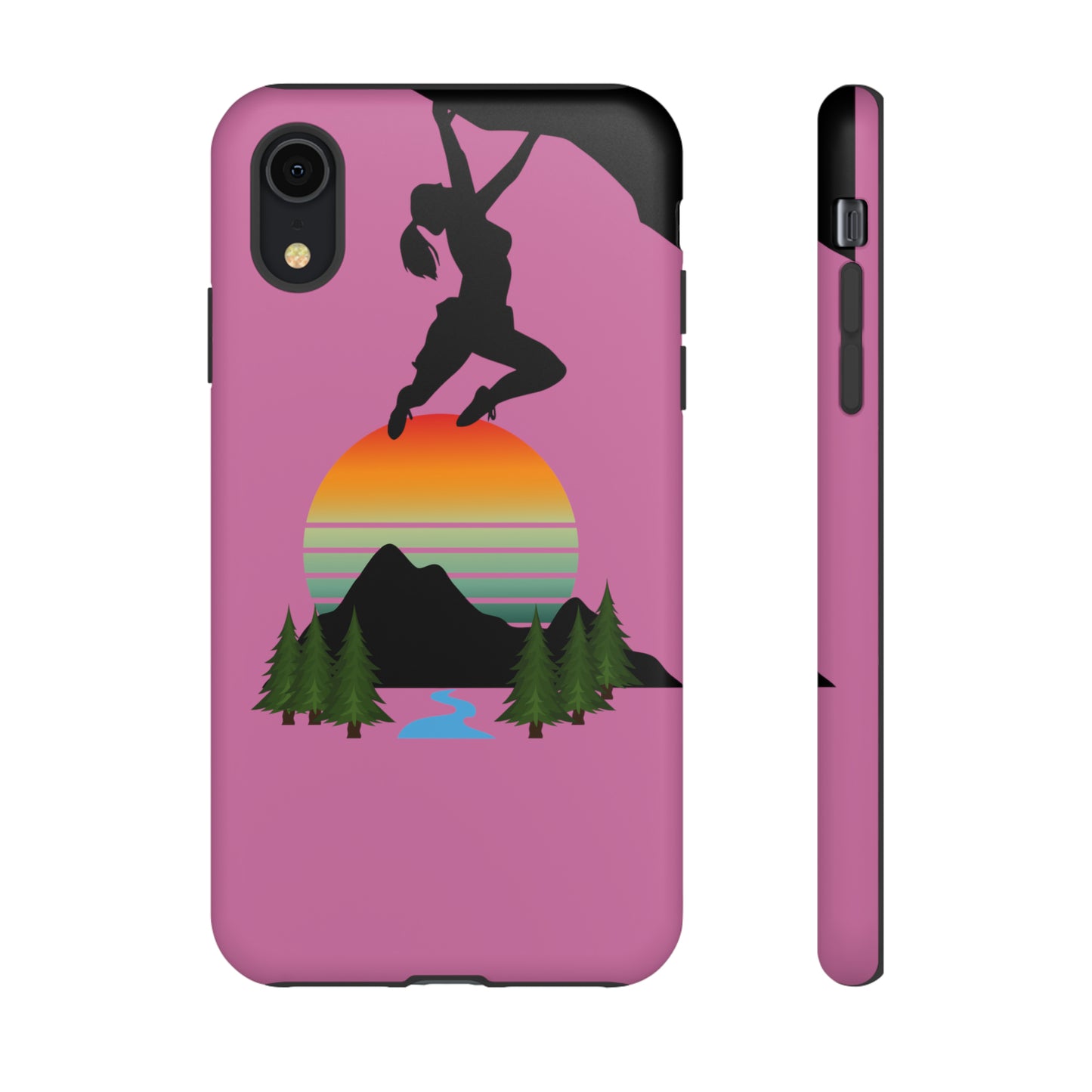 Girl Climbing Tough iPhone Case-Pink