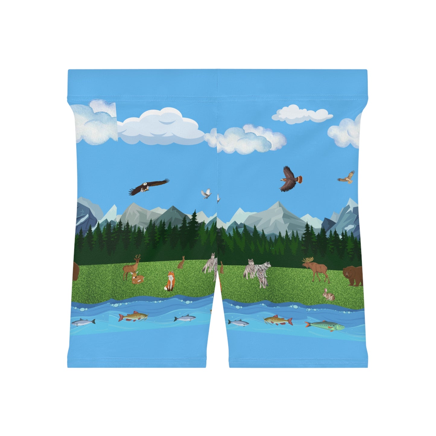 Horizontal Outdoors Pattern-Women's Biker Shorts