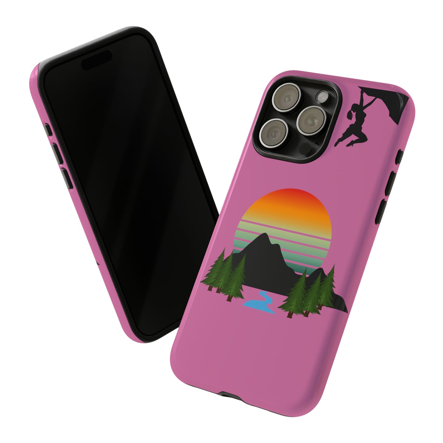 Girl Climbing Tough iPhone Case-Pink