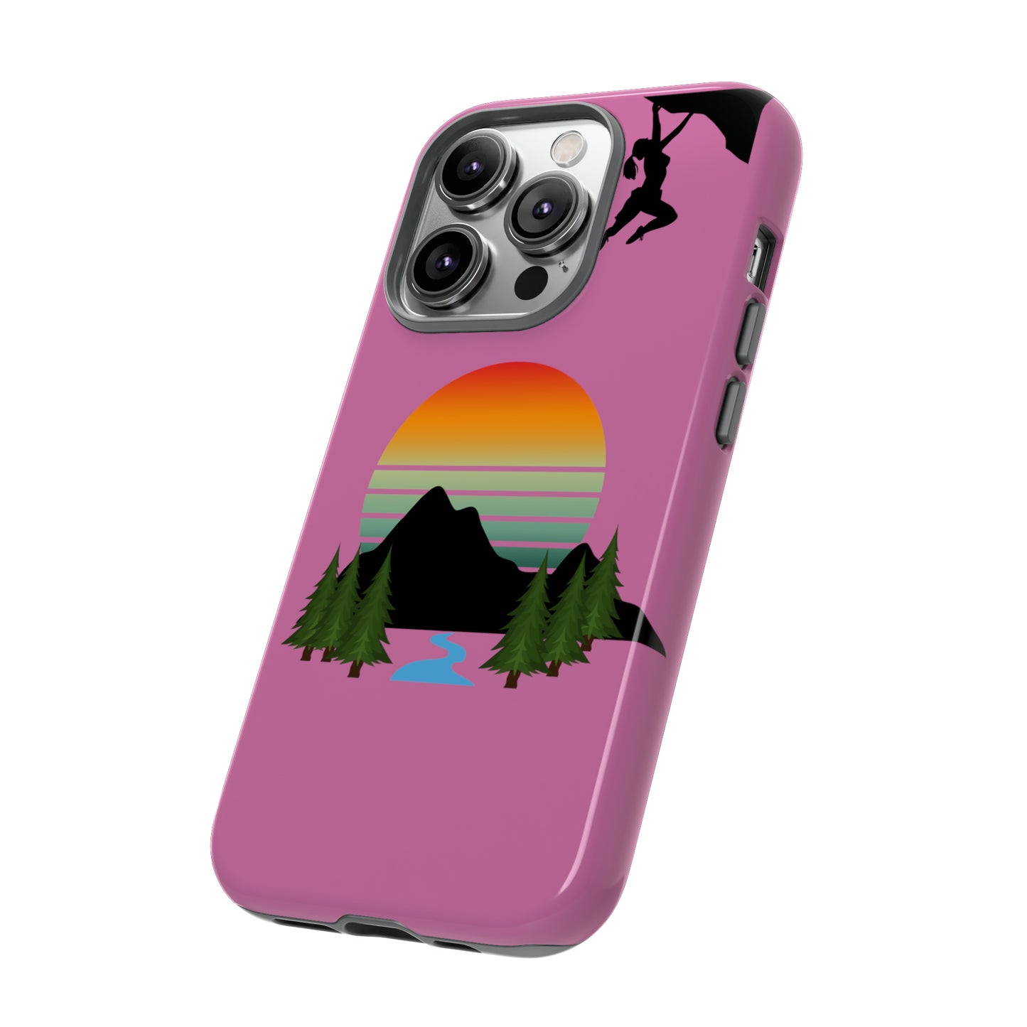 Girl Climbing Tough iPhone Case-Pink