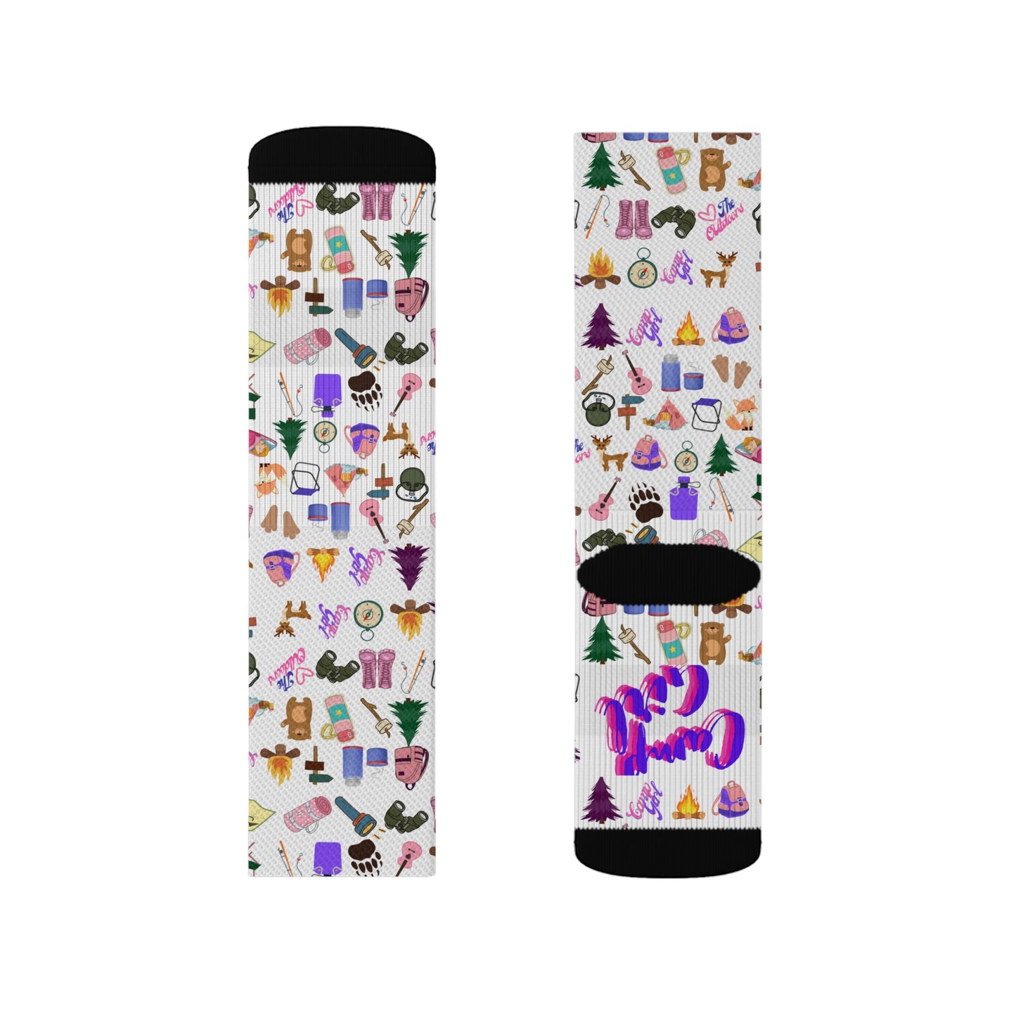 Girls Camp Pattern-Sublimation Socks