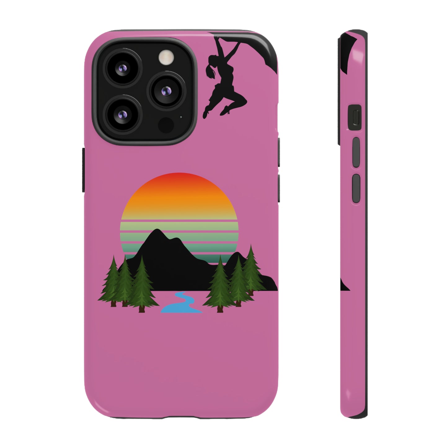 Girl Climbing Tough iPhone Case-Pink