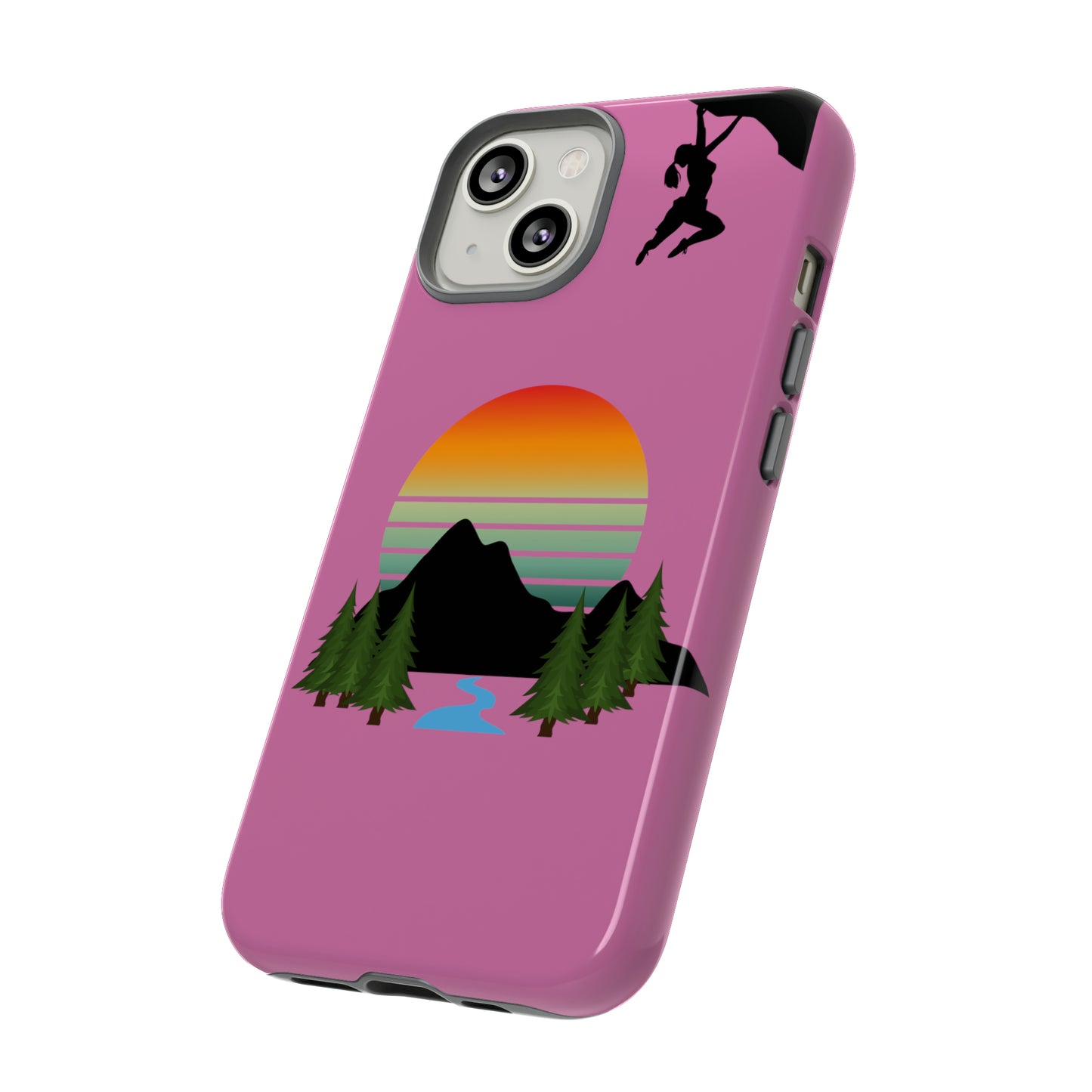 Girl Climbing Tough iPhone Case-Pink