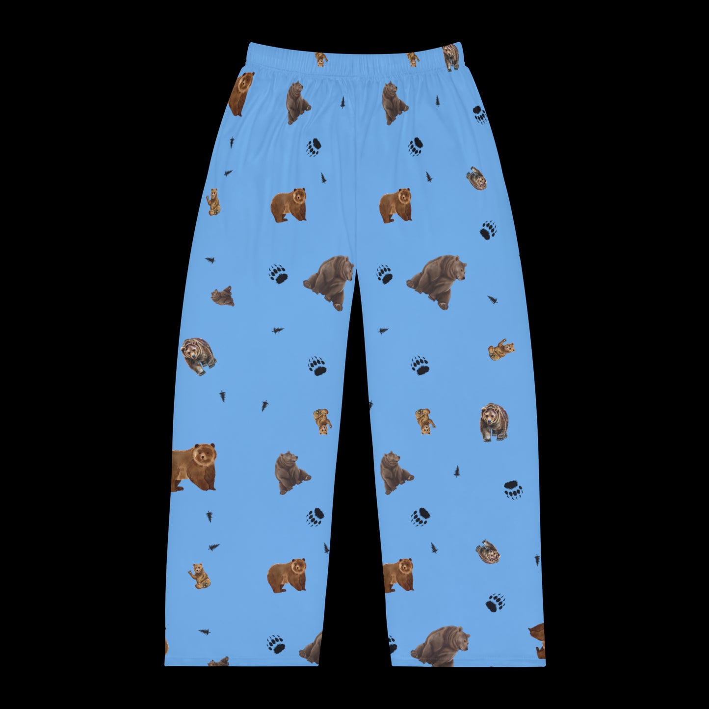 Men's Pajama Pants-Bear Pattern-Blue