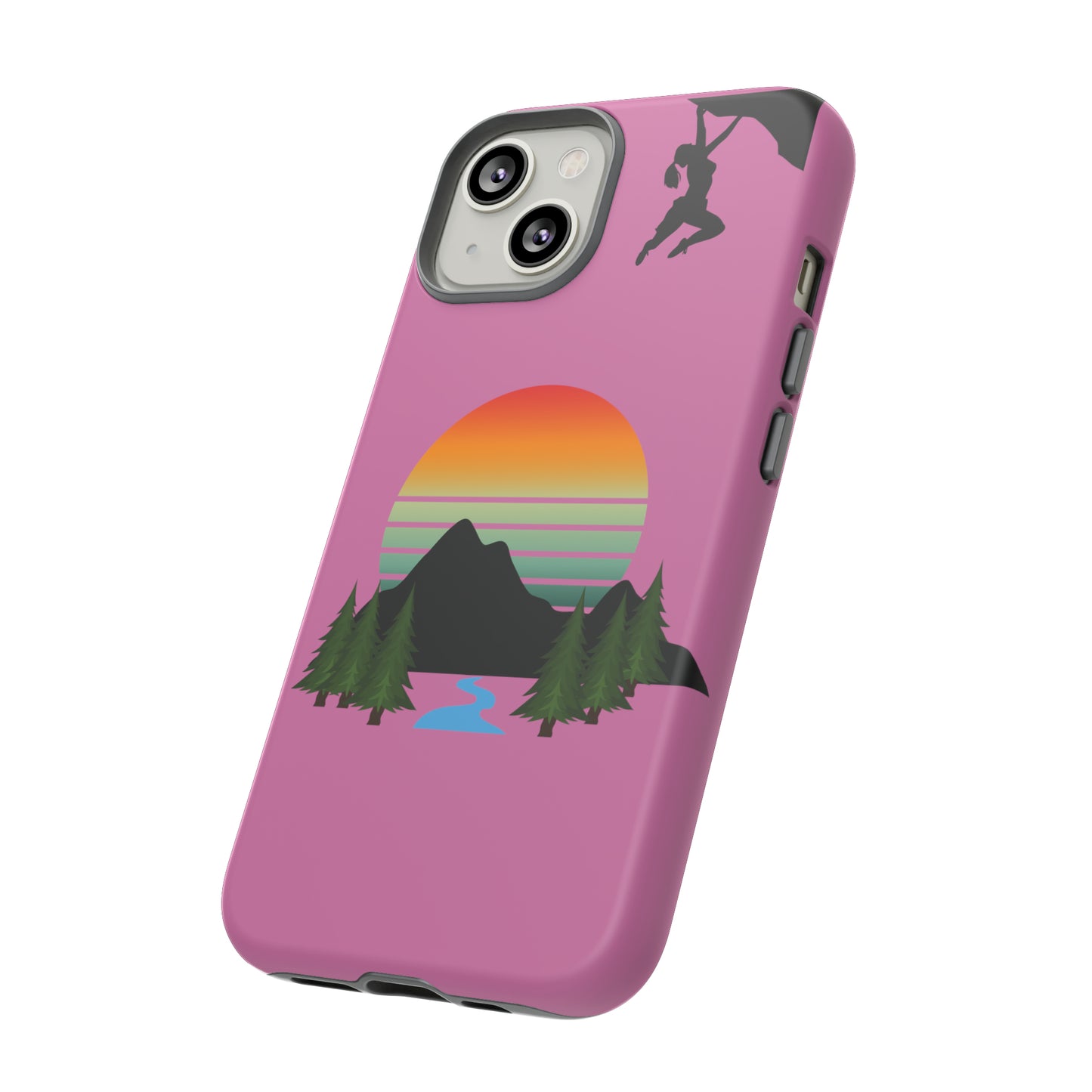 Girl Climbing Tough iPhone Case-Pink