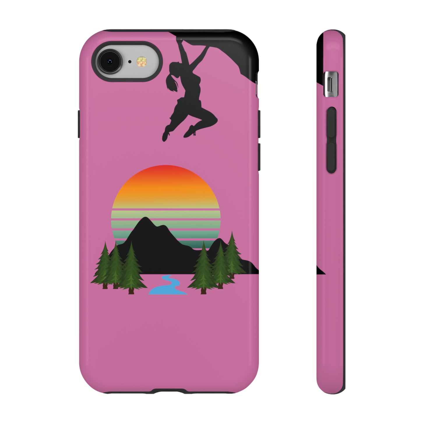 Girl Climbing Tough iPhone Case-Pink