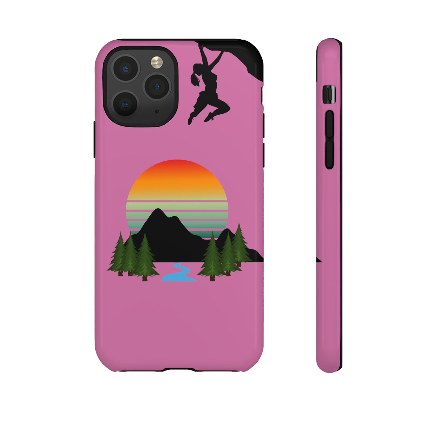 Girl Climbing Tough iPhone Case-Pink