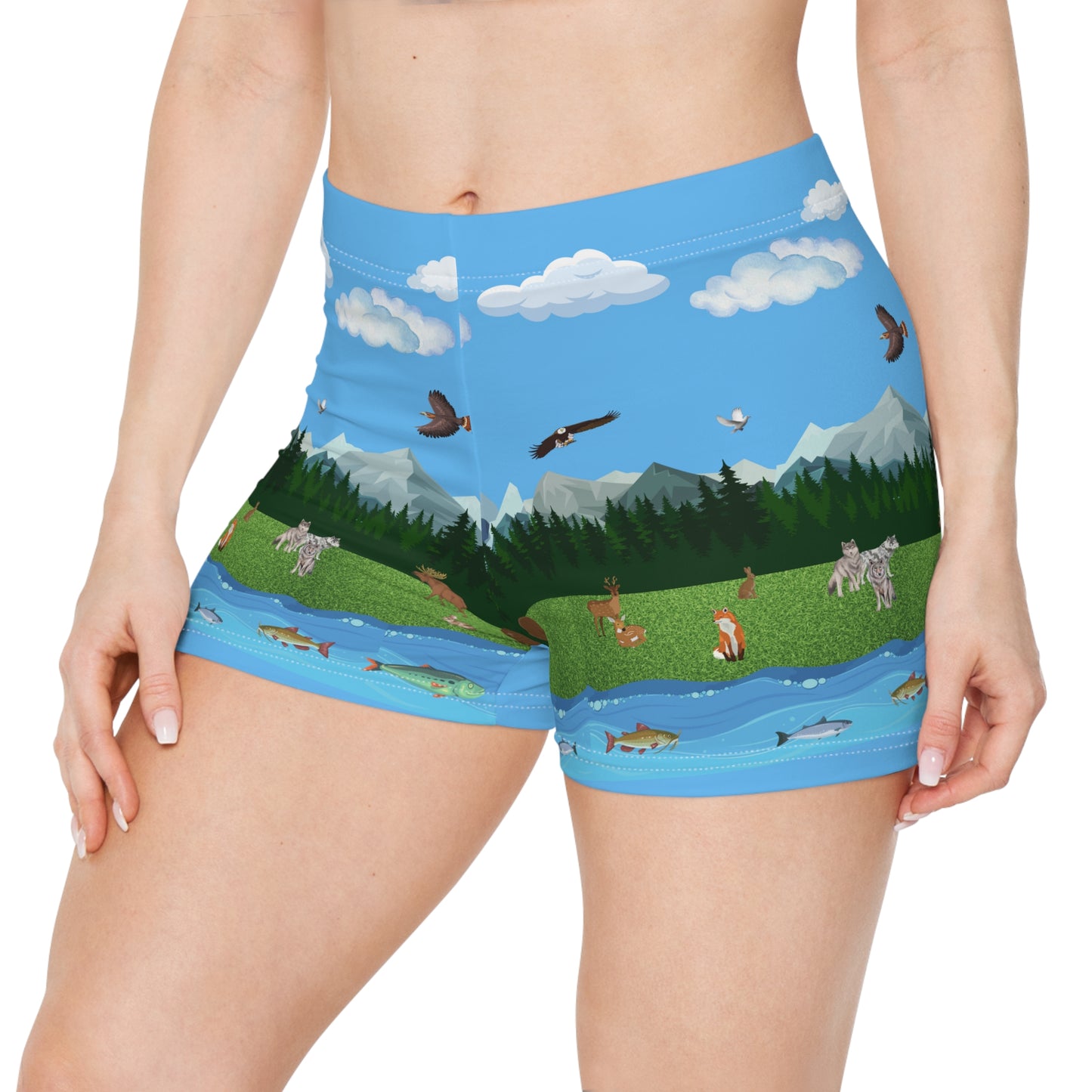 Horizontal Oudoors Pattern Women's Shorts