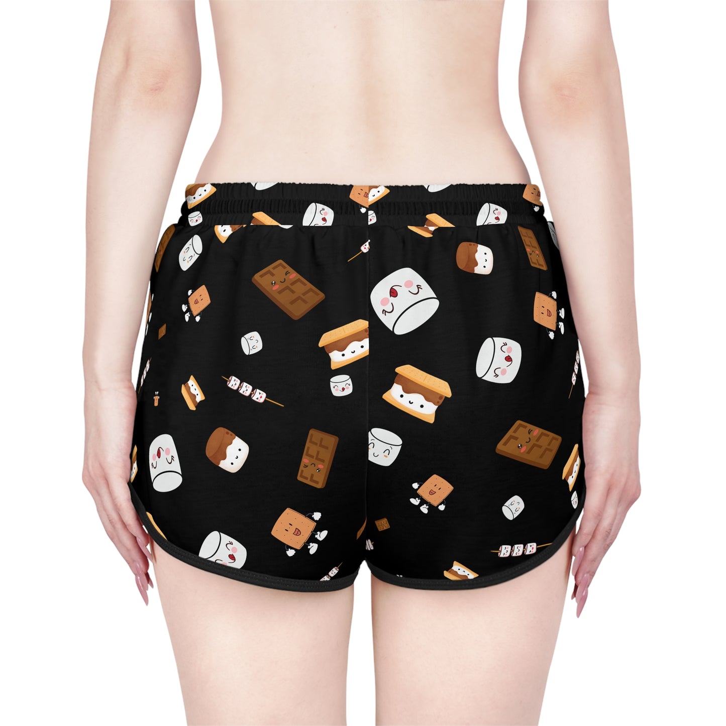 Cutesy S'more's Pattern Women's Relaxed Shorts-Multiple Colors
