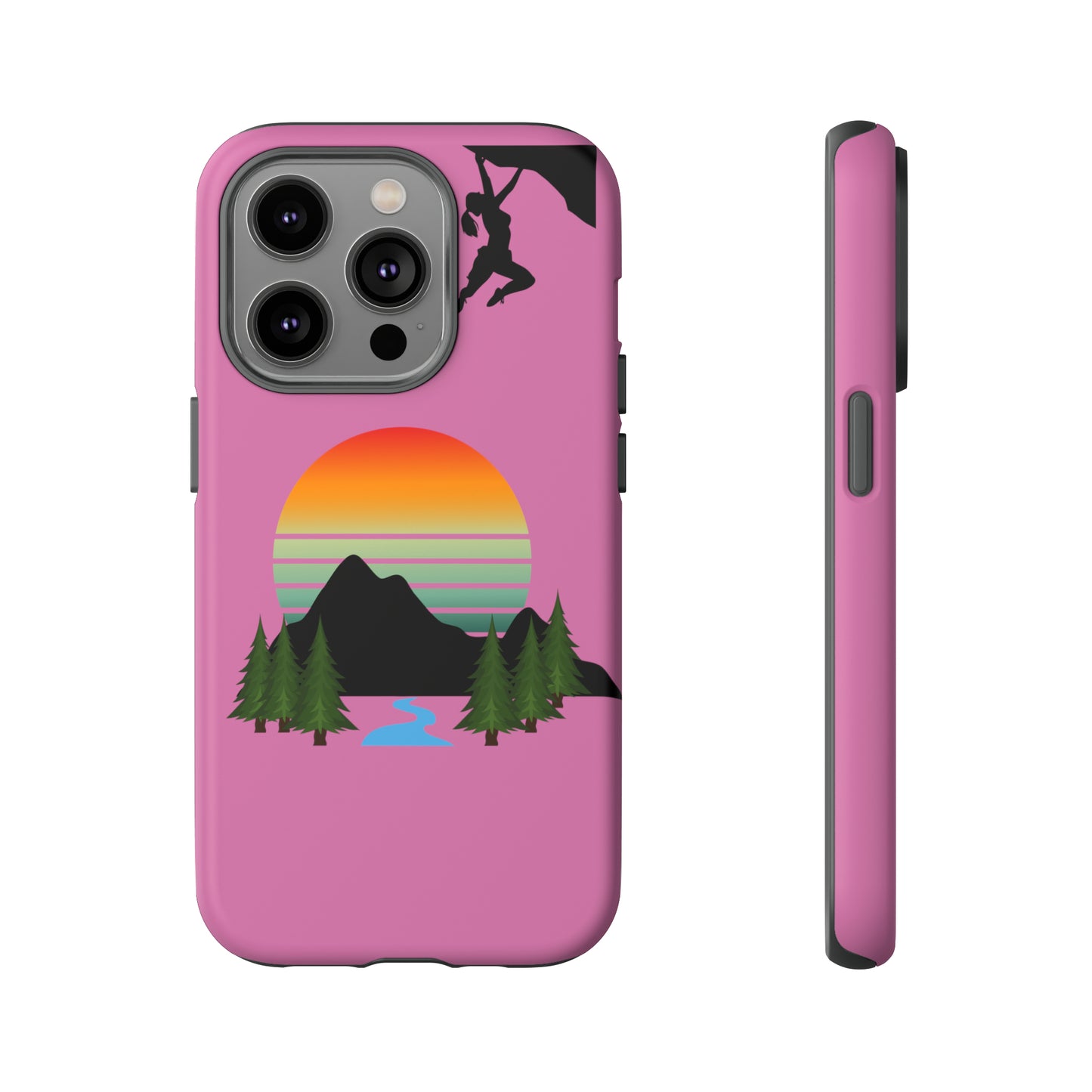 Girl Climbing Tough iPhone Case-Pink