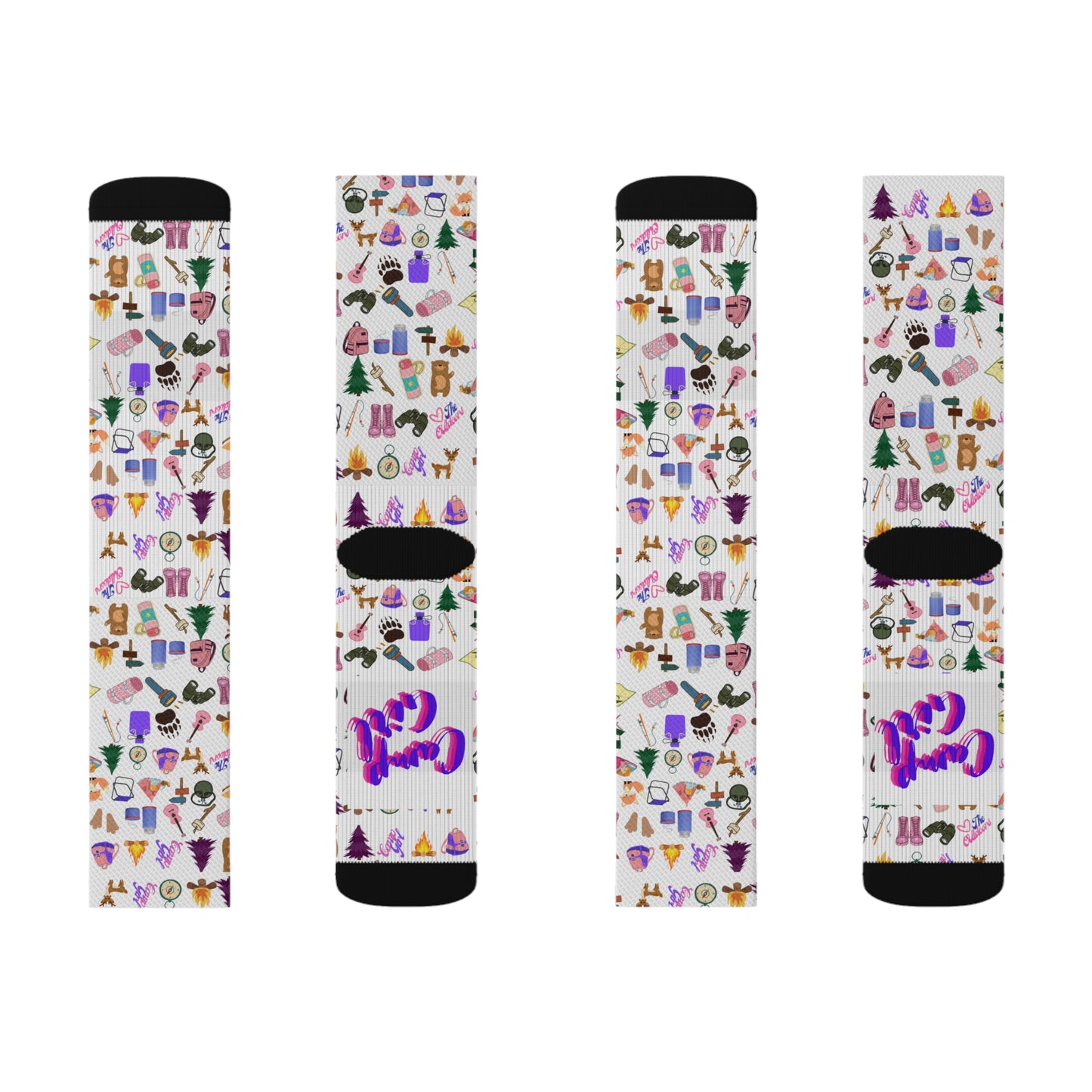 Girls Camp Pattern-Sublimation Socks