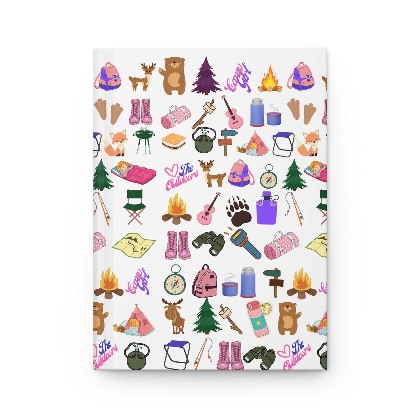 Girls Camp Pattern Hardcover Journal Matte