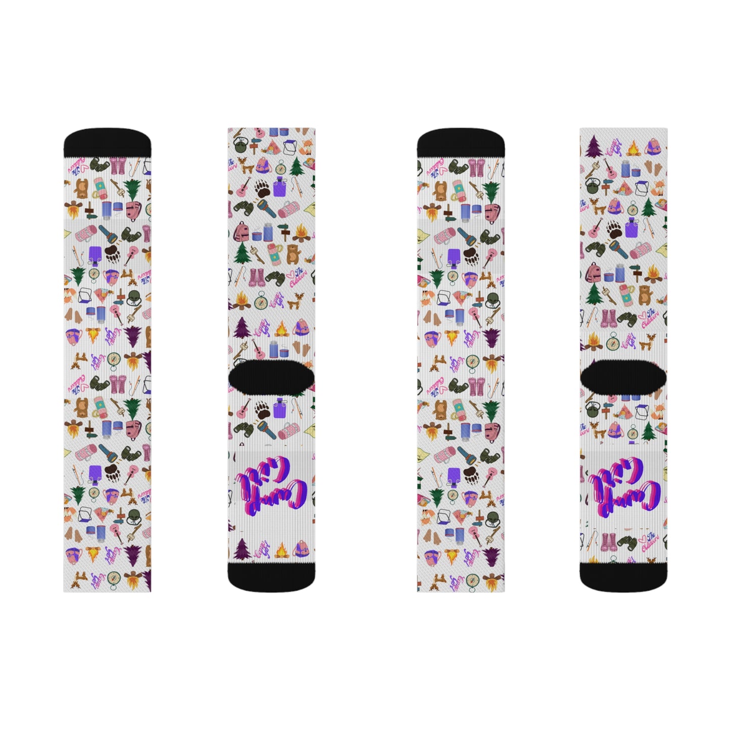 Girls Camp Pattern-Sublimation Socks