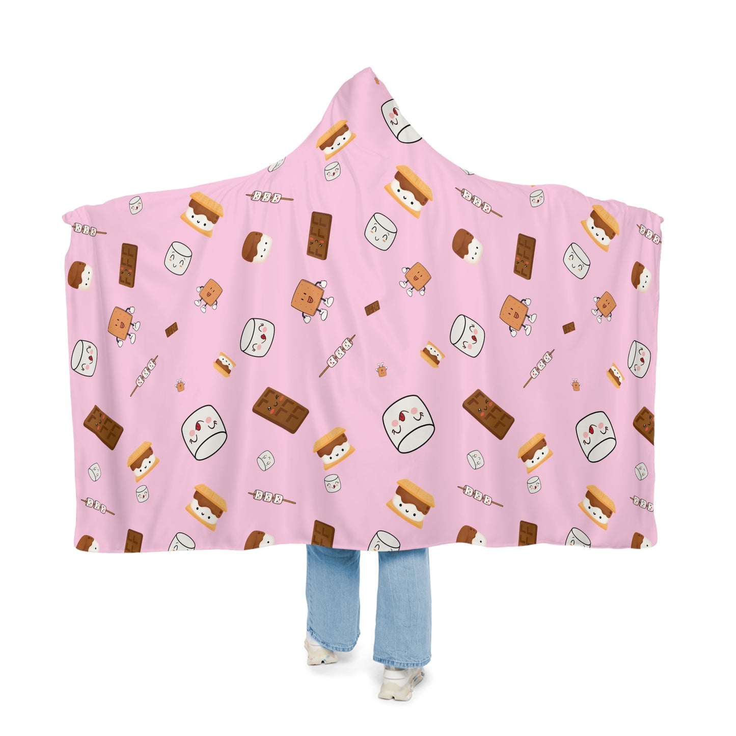 Hooded Snuggle Blanket-Cutesy Marshmallows Pattern-4 Colors!