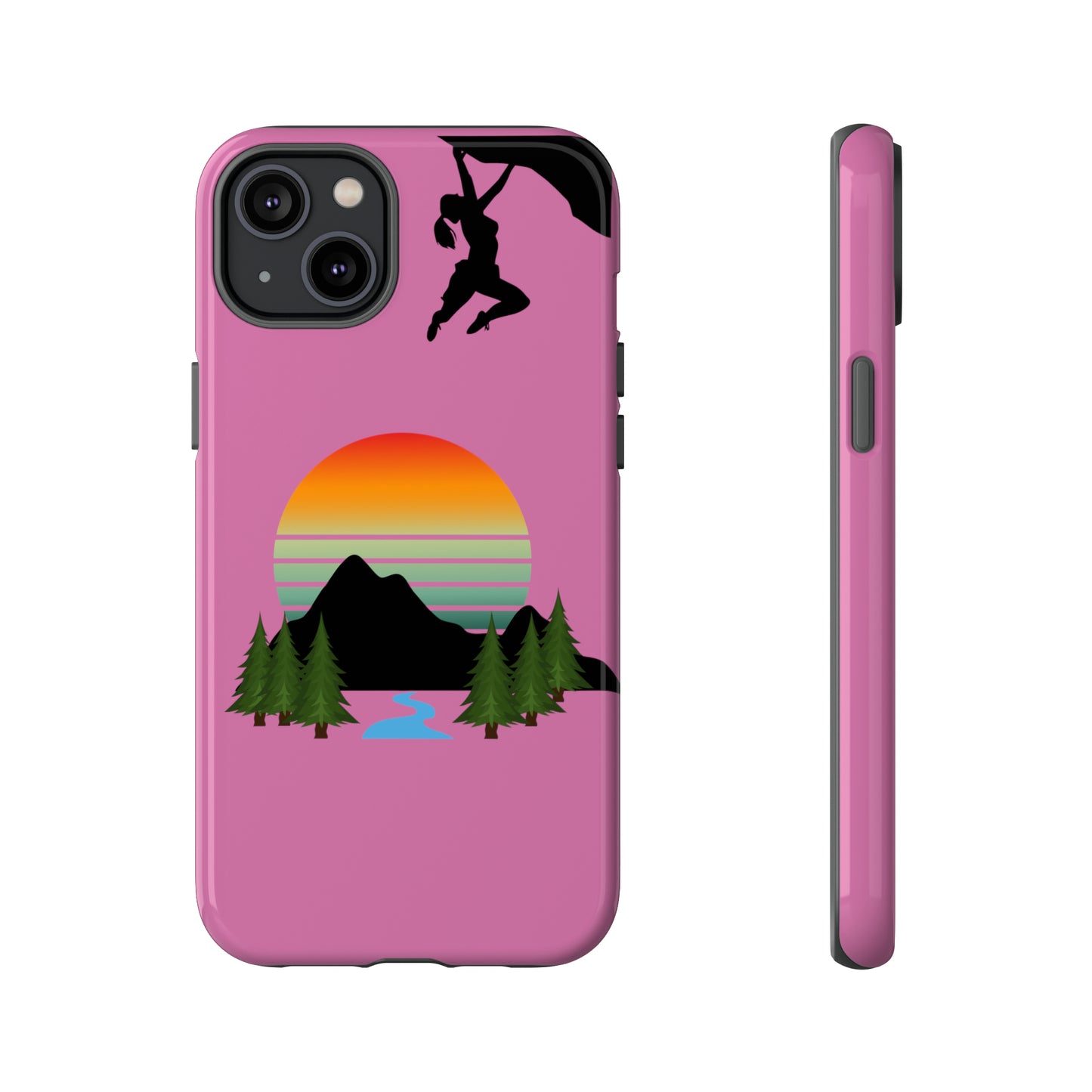 Girl Climbing Tough iPhone Case-Pink