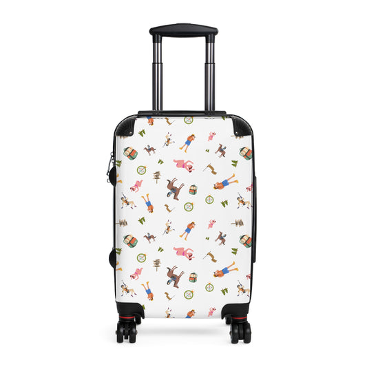 Girls Camp Activities Pattern Suitcase-White