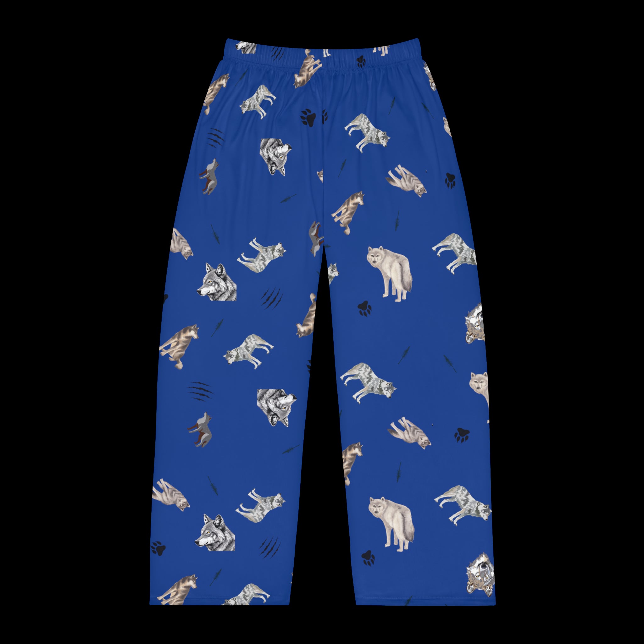 Men's Pajama Pants-Wolf Pattern-Blue – Adventure Aspect