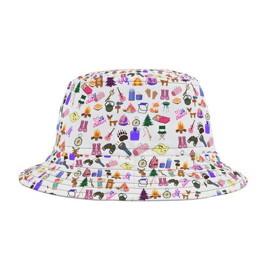 Cute Camp Girl Pattern Bucket Hat