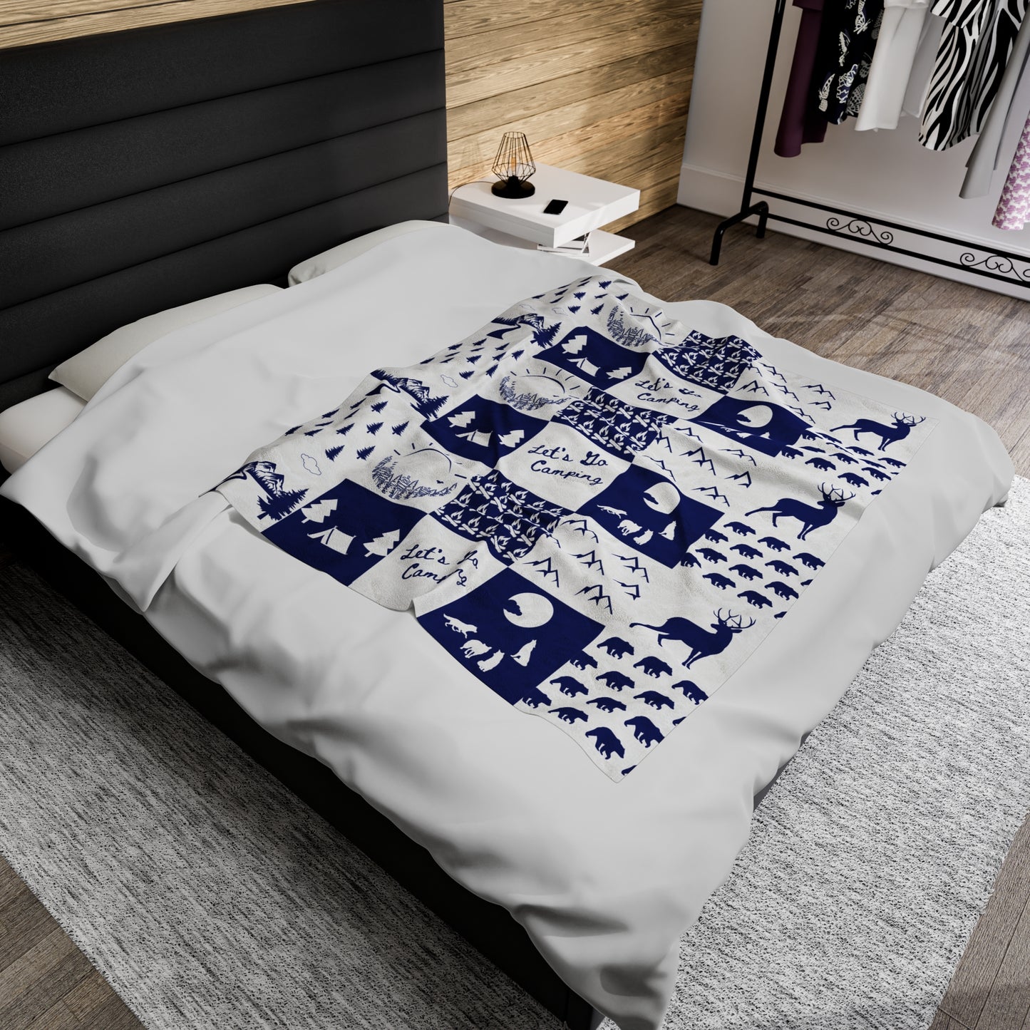 Square Pattern Velveteen Plush Blanket