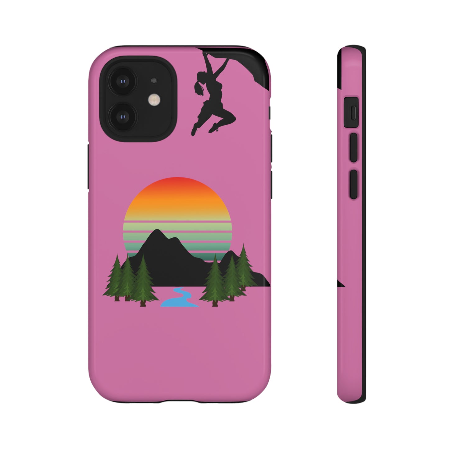 Girl Climbing Tough iPhone Case-Pink