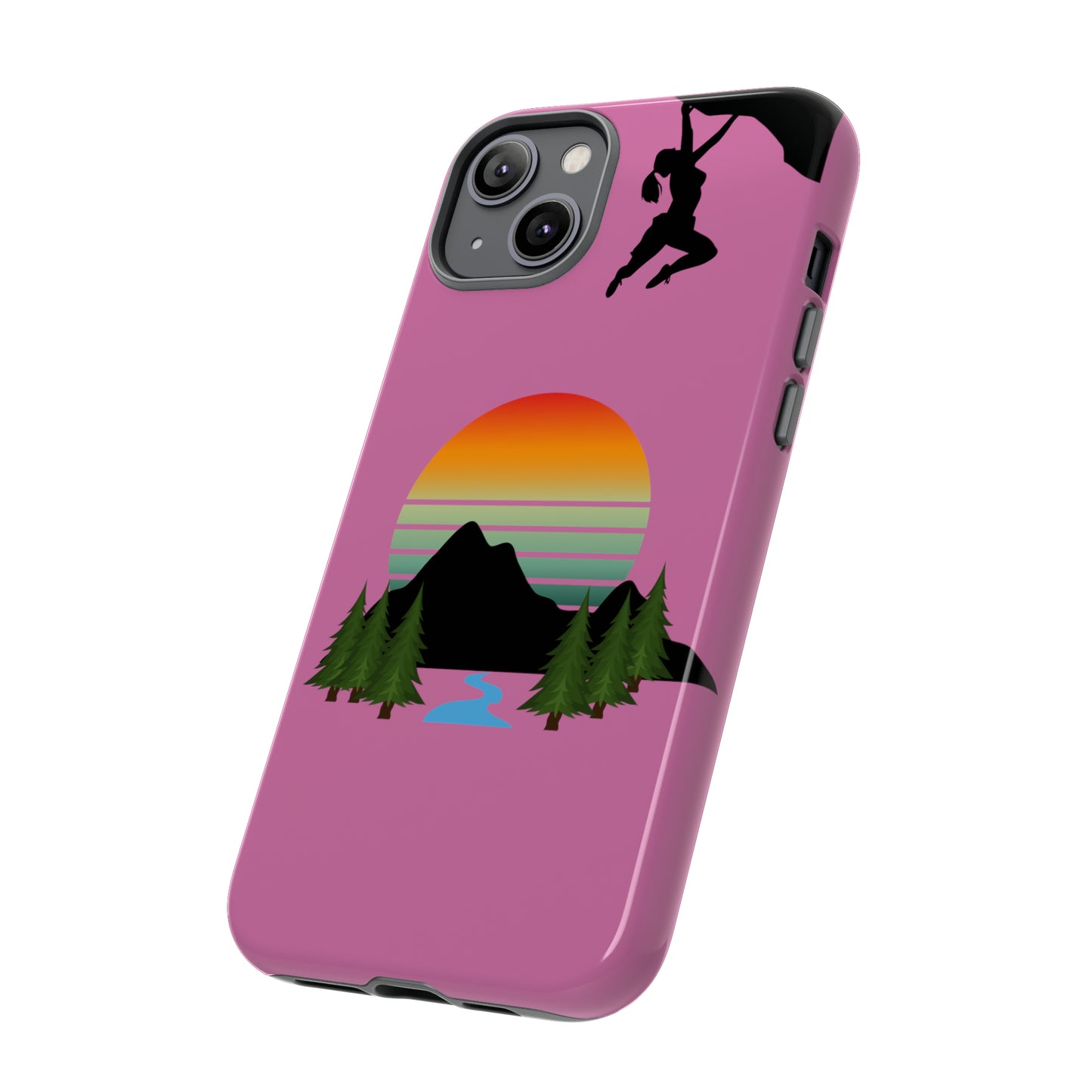 Girl Climbing Tough iPhone Case-Pink