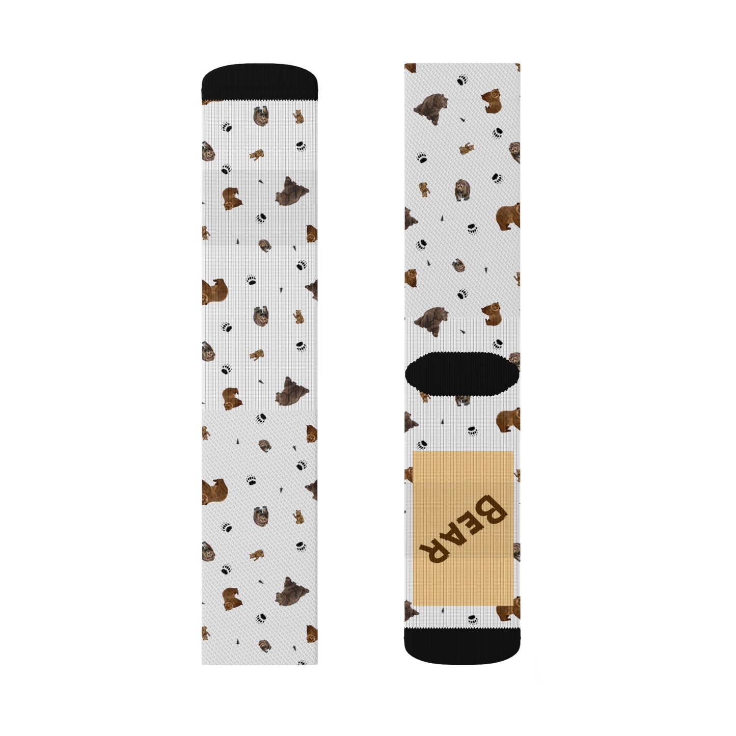 "Papa Bear" Pattern Sublimation Socks-White