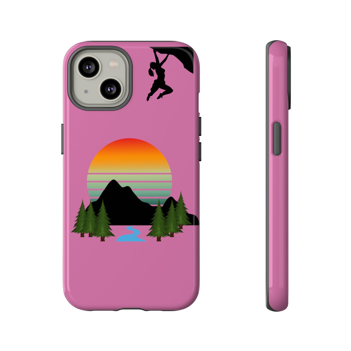 Girl Climbing Tough iPhone Case-Pink