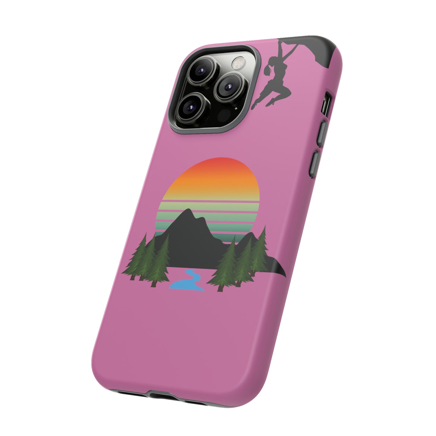 Girl Climbing Tough iPhone Case-Pink