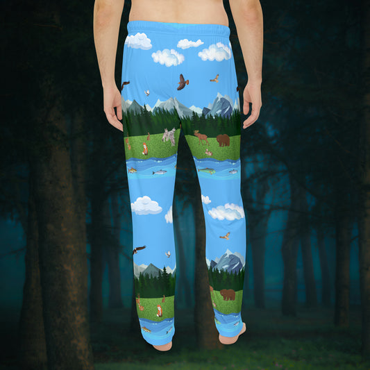 Men's Horizontal Outdoors Pattern- Pajama Pants (AOP)
