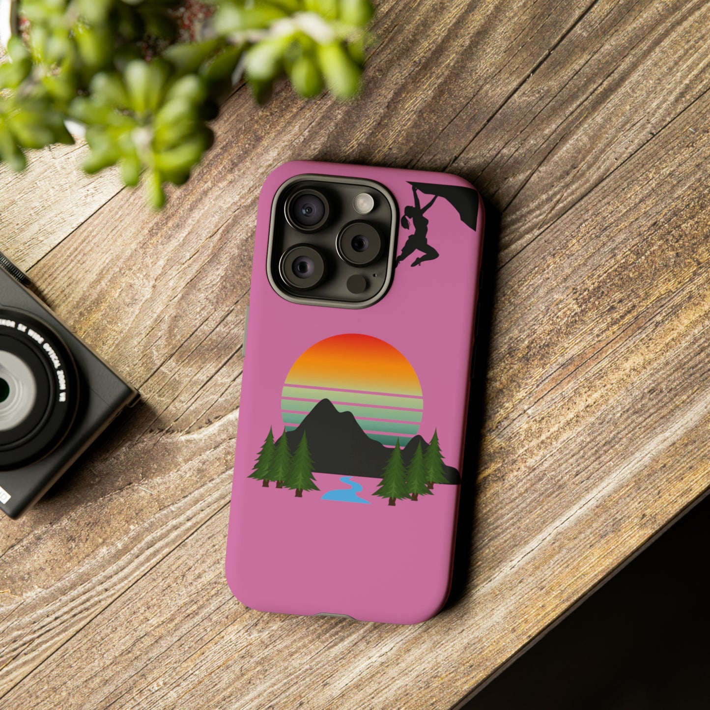 Girl Climbing Tough iPhone Case-Pink