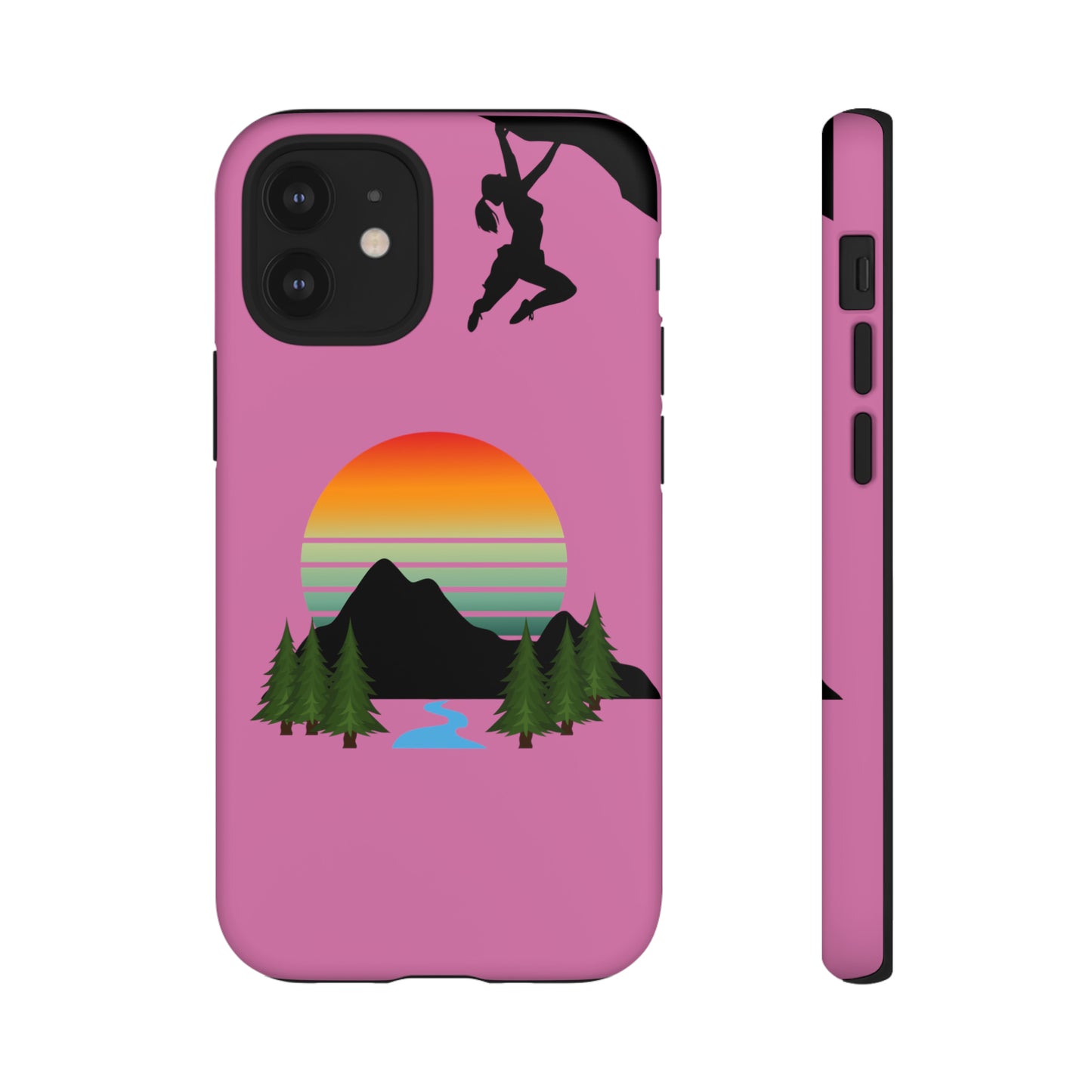 Girl Climbing Tough iPhone Case-Pink