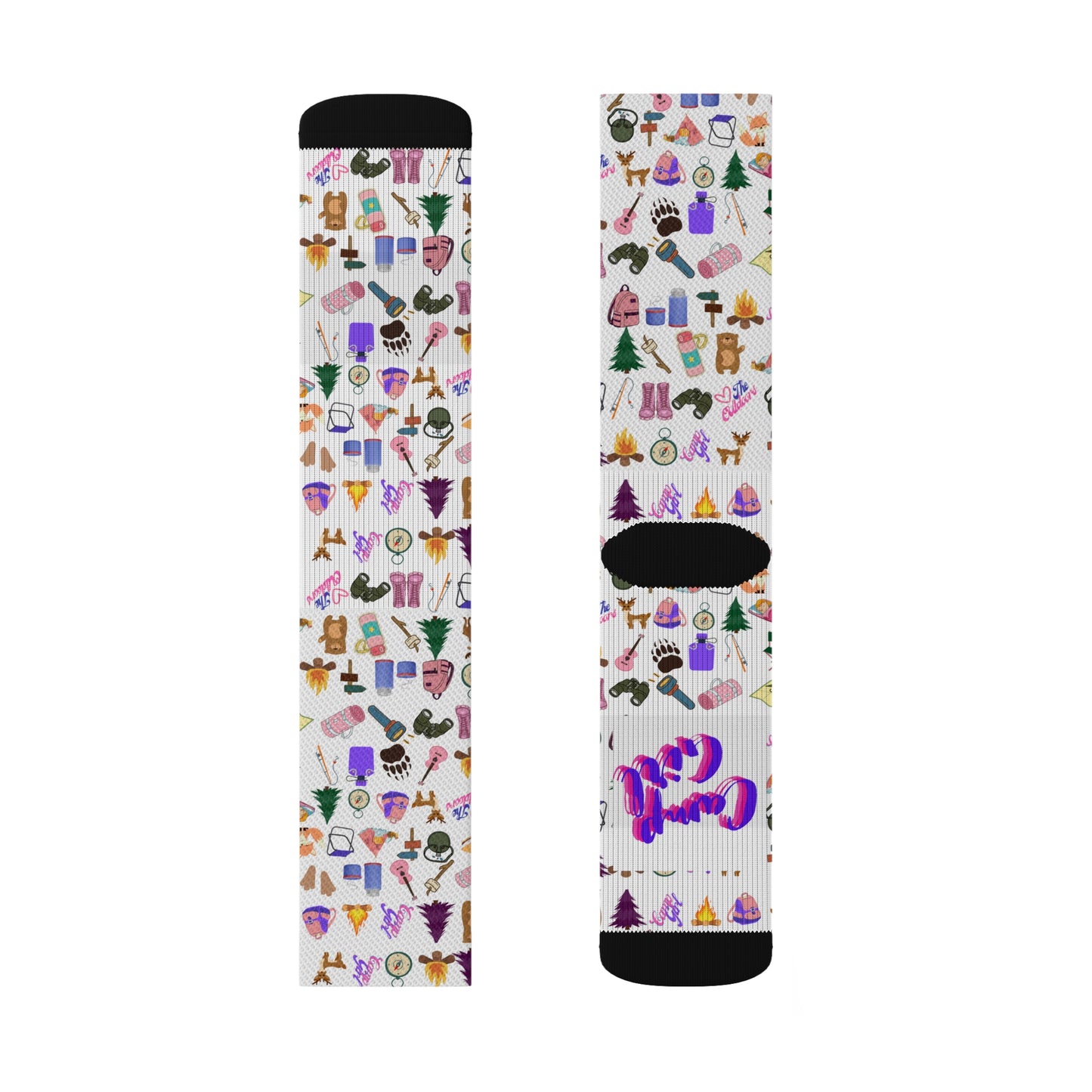 Girls Camp Pattern-Sublimation Socks