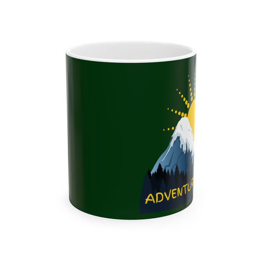 Copy of "Adventure Aspect" Logo Ceramic Mug, (11oz, 15oz)-Green